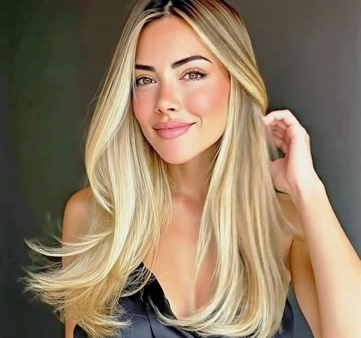 Long blonde balayage, soft and blended